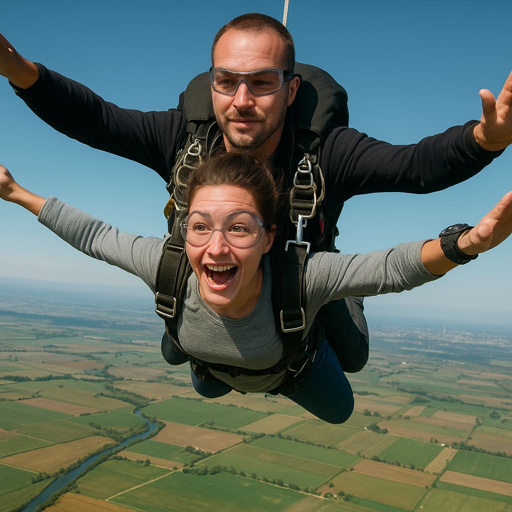 Salto tándem sobre Madrid